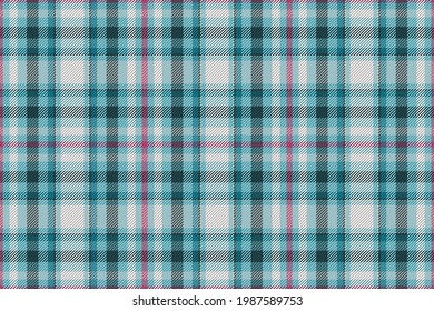 El patrón de plástico es impecable. Comprobar la textura de tela. Fondo cuadrado de banda. Tartán de diseño vectorial textil.