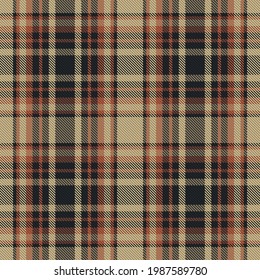 Plaid-Muster nahtlos. Überprüfen Sie die Textur des Stoffes. Streifen, quadratischer Hintergrund. Vektor Textil Design Tartan.