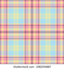 El patrón de plástico es impecable. Comprobar la textura de tela. Fondo cuadrado de banda. Diseño textil vectorial tartán.