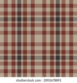 Plaid-Muster nahtlos. Überprüfen Sie die Textur des Stoffes. Streifen, quadratischer Hintergrund. Vektor Textil Design Tartan.