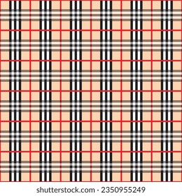 Plaid pattern seamless check texture vector for shirt, throw, wrapping, dress, blanket, and other modern textiles fashion fabric design.