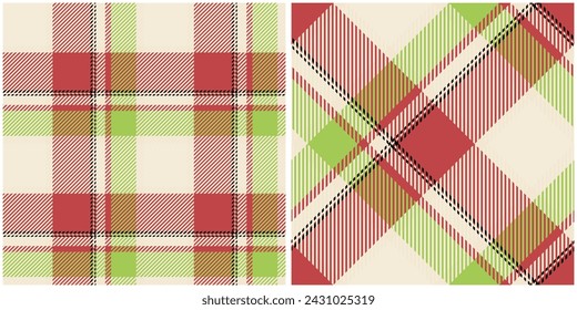 Patrón de cuadros sin costuras. Conjunto de vectores de ilustración de tartán sin costura del patrón de Checker para la bufanda, manta, otro estampado moderno de la tela de vacaciones de otoño de primavera verano.