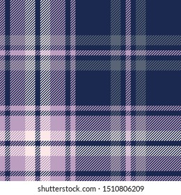 Plaid pattern. Seamless lavender and blue dark tartan check plaid for flannel shirt, scarf, poncho, blanket, throw, or other modern textile design. Striped texture.
