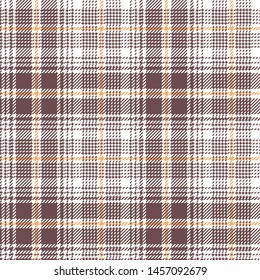 Plaid pattern. Seamless  ombre glen check plaid in taupe brown, orange, and white. Tartan pattern for jacket, coat, skirt, dress, or other womenswear clothing design.