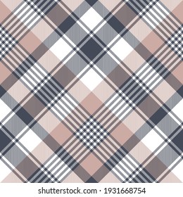 Plaid pattern seamless spring summer in pink, grey, white. Seamless large light tartan textured checkered plaid background for blanket, duvet cover, scarf, other modern everyday fashion textile print.