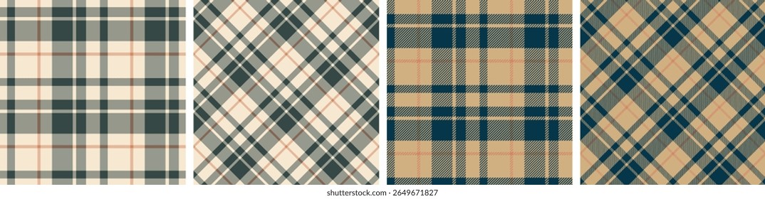Patrón de cuadros cuadros de tartán sin costuras a cuadros para falda, mantel, manta, funda nórdica u otro estampado de moda moderna.