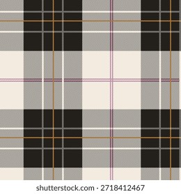 Patrón a cuadros, diseño a cuadros de tartán sin costuras, perfecto para textiles, moda, decoración del hogar y Fondos de pantalla, tela a cuadros sin costuras, en tonos marrones, negros y blancos, adecuado para diseñar prendas como ropa casual, pijamas, mantas, agregando un estilo simple y elegante que se adapte a cada ocasión.
