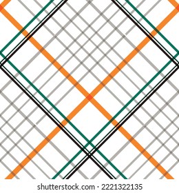 plaid pattern seamless textile is woven in a simple twill, two over—two under the warp, advancing one thread at each pass.