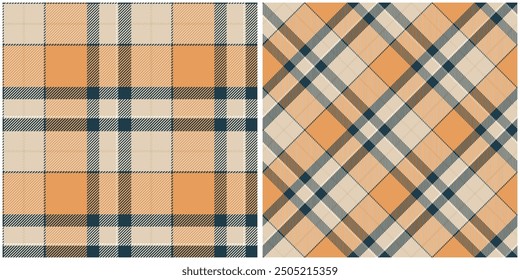 Plaid Pattern Seamless. Traditional Scottish Checkered Background. Traditional Scottish Woven Fabric. Lumberjack Shirt Flannel Textile. Pattern Tile Swatch Included.