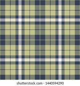 Plaid pattern seamless vector background. Tartan check plaid in blue, green, and white for flannel shirt or other modern fashion textile design.