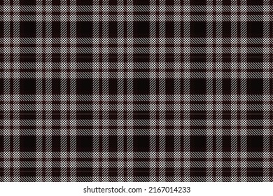 Plaid pattern seamless vector. Dark textured tartan check background