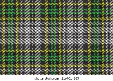 Plaid pattern seamless vector. Dark textured tartan check background