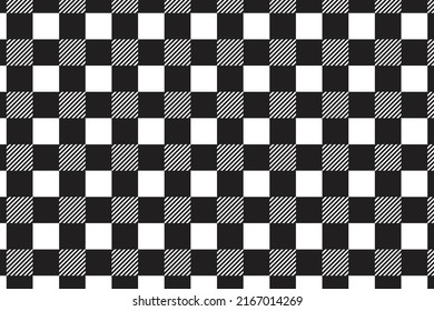 Plaid pattern seamless vector. Dark textured tartan check background