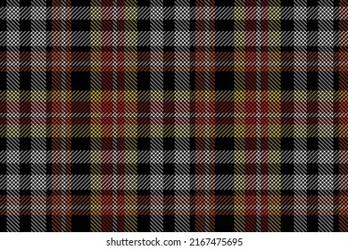 Plaid pattern seamless vector. Dark textured tartan check background