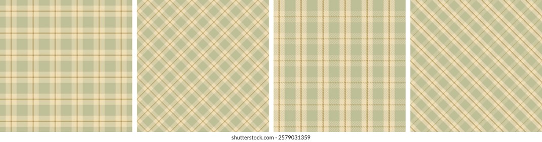 Plaid pattern set seamless tartan check plaid for skirt, tablecloth, blanket, duvet cover, or other modern fashion print.