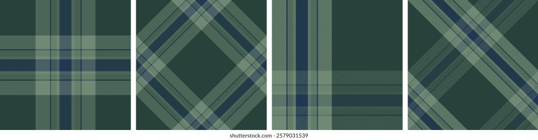 Plaid pattern set seamless tartan check plaid for skirt, tablecloth, blanket, duvet cover, or other modern fashion print.