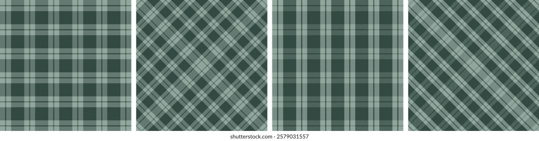 Plaid pattern set seamless tartan check plaid for skirt, tablecloth, blanket, duvet cover, or other modern fashion print.