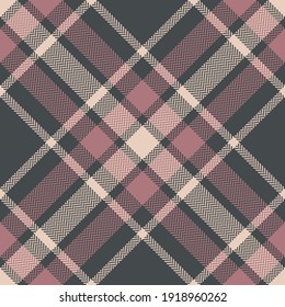 Plaid pattern spring autumn in grey and pink. Seamless herringbone textured check plaid graphic art tartan background for skirt, blanket, throw, other modern fashion textile print.
