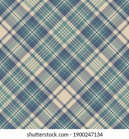 Plaid pattern spring summer in green, blue, beige. Textured seamless tartan check plaid vector graphic for flannel shirt, skirt, blanket, or other modern fashion fabric design.