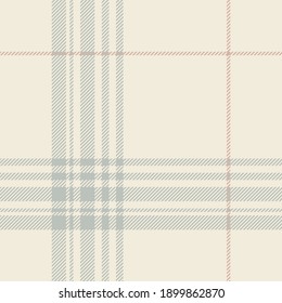 Plaid pattern spring summer in grey and beige. Seamless light tartan check plaid graphic for flannel shirt, blanket, duvet cover, throw, tablecloth, or other modern fashion textile print.