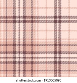 Plaid pattern spring summer in light pink. Large seamless striped tartan check plaid graphic for scarf, flannel shirt, skirt, blanket, throw, upholstery, or other womenswear fashion textile design.