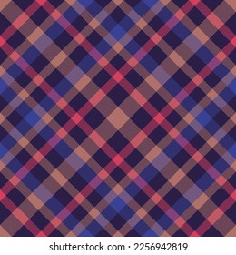 Plaid pattern tartan. Background texture textile. Seamless fabric vector check in red and blue colors.