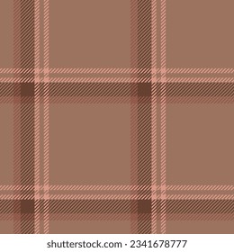 Plaid Pattern Tartan Nahtloser Hintergrund auf braunem Rosa. Schachtelgewebe für Flanellhemd, Rock, Decke, Werfen.
