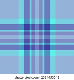 Plaid pattern tartan of texture background textile with a seamless vector check fabric in blue and cyan colors.