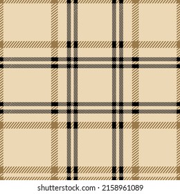 Plaid pattern tattersall in black and brown for shirt, blanket, cover, or other fashion textile print.