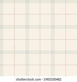 Plaid pattern texture in grey, beige, pink. Seamless pixel graphic. Simple light tartan check vector for flannel shirt or other modern spring autumn winter fashion fabric print.