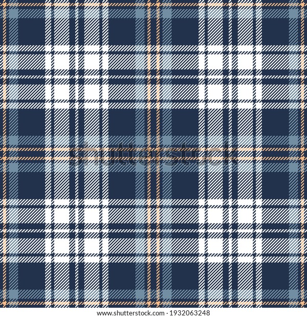 Plaid pattern textured in blue, yellow, white.\
Seamless striped check plaid background graphic art for flannel\
shirt, throw, blanket, other modern spring summer autumn winter\
fashion textile design.