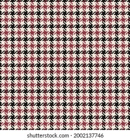 Plaid pattern tweed for spring autumn winter in black, red, off white. Seamless tartan plaid graphic background for jacket, flannel shirt, skirt, blanket, throw, other modern fashion fabric design.