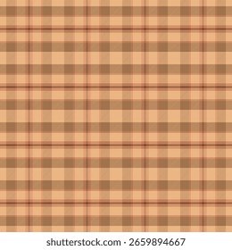 Plaid pattern with twill weave in brown.Autumn fall tartan checkered seamless pattern.Vector illustration geometric background for fabric and prints.