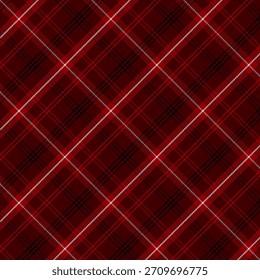 Patrón de cuadros con tejido de sarga en rojo oscuro. Patrón de cuadros de tartán de invierno sin fisuras. Fondo geométrico de Ilustración vectorial para tela y estampados.
