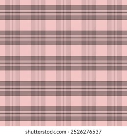 Plaid pattern with twill weave in nude pink and brown.Tartan check seamless pattern.Vector illustration geometric background for fabric and paper.