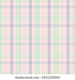 Plaid pattern with twill weave in pastel colors.Tartan check seamless pattern.Vector illustration geometric background for fabric and prints.