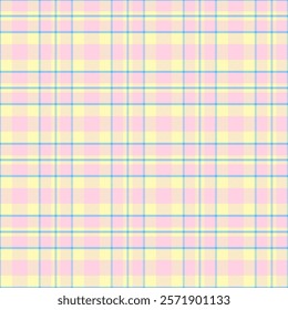 Plaid pattern with twill weave in pastel colors.Tartan check seamless pattern.Vector illustration geometric background for fabric and paper.