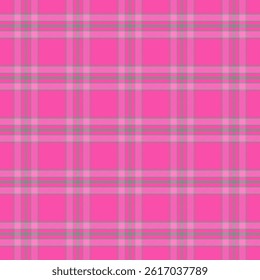 Plaid pattern with twill weave in pink and green.Colorful tartan check seamless pattern.Vector illustration geometric background for fabric and paper.