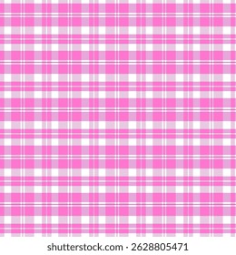 Padrão xadrez com sarjado tecer em rosa e branco.Tartan verificar padrão sem emenda.Vetor ilustração geométrica fundo para tecido e impressões.