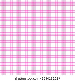 Padrão xadrez com sarjado tecer em rosa e branco.Tartan verificar padrão sem emenda.Vetor ilustração geométrica fundo para tecido e impressões.