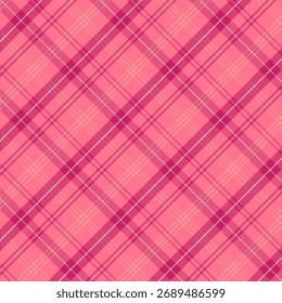 Padrão xadrez com sarjado tecer em rosa.Tartan colorido xadrez padrão sem emenda.Vetor ilustração geométrica de fundo para tecido e impressões.