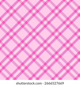 Plaid pattern with twill weave in pink.Tartan check seamless pattern.Vector illustration geometric background for fabric and prints.
