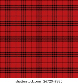 Plaid-Muster mit Köperbindung in rot und schwarz.Tartan prüfen nahtloses Muster.Vektorgrafik geometrischen Hintergrund für Stoff und Drucke.