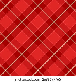 Plaid pattern with twill weave in red.Christmas, winter tartan check seamless pattern.Vector illustration geometric background for fabric and paper.