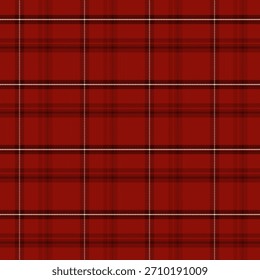 Plaid pattern with twill weave in red.Christmas, winter tartan check seamless pattern.Vector illustration geometric background for fabric and prints.