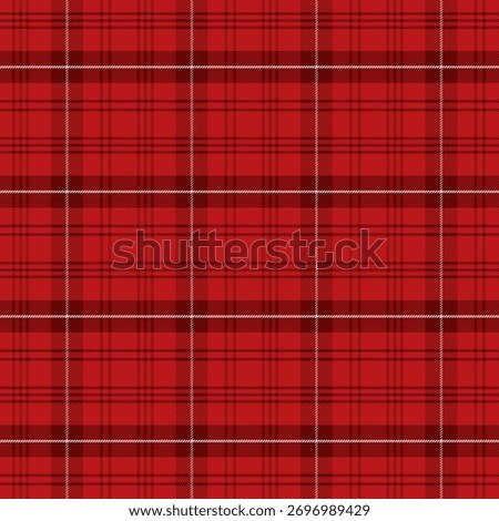 Plaid pattern with twill weave in red.Christmas, winter tartan check seamless pattern.Vector illustration geometric background for fabric and prints.