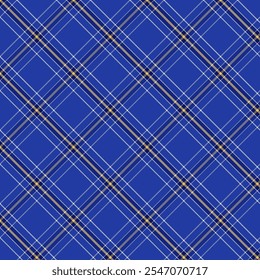 Patrón de cuadros con tejido de sarga. Patrón transparente de cuadros de tartán azul. Fondo geométrico de Ilustración vectorial para tela y estampados.