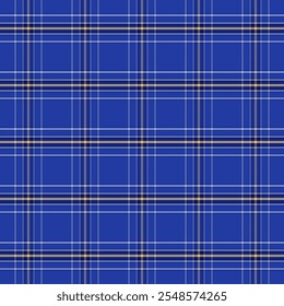 Plaid pattern with twill weave.Blue tartan check seamless pattern.Vector illustration geometric background for fabric and prints.