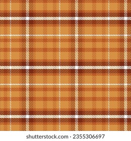 Plaid pattern with twill weave.Brown tartan check seamless pattern.Vector illustration geometric background for fabric and paper.