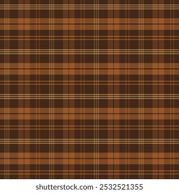 Plaid pattern with twill weave.Brown tartan checkered seamless pattern.Vector illustration geometric background for fabric and prints.